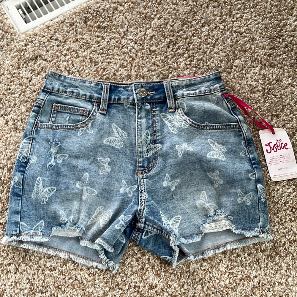 Justice girls Jean shorts new with tags size 14 feel free to make offer